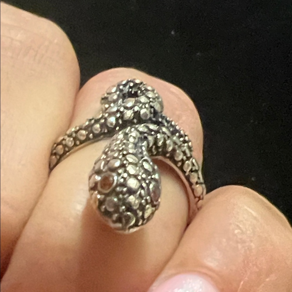 925 STERLING Silver Snake Ring SIZE 6